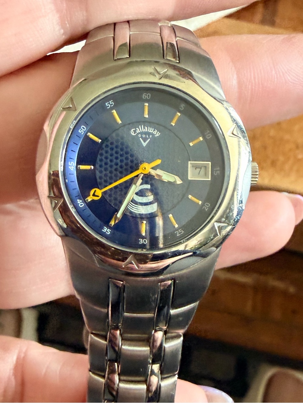 Callaway Women's Blue Dial Stainless Steel Watch with Yellow Accents